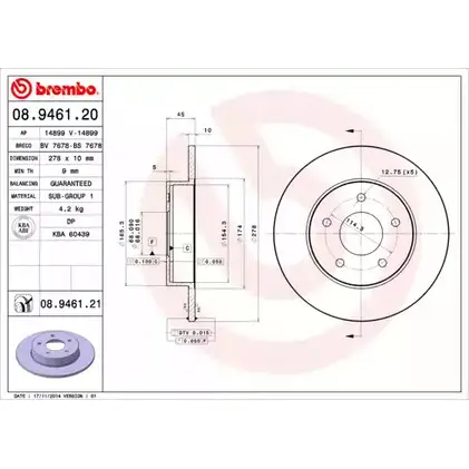 Тормозной диск BRECO Z788367 2361232 BS 7678 AHF0 K