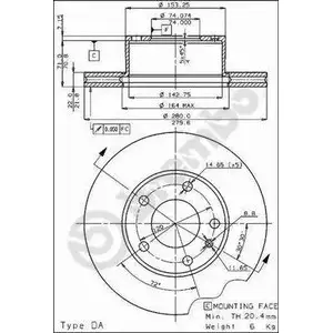 Тормозной диск BRECO BS 7846 XG0XH 2361346 8I2 OR изображение 0