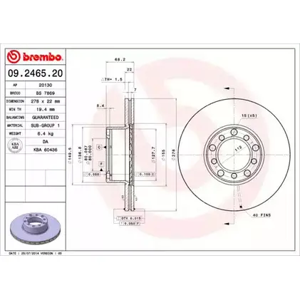 Тормозной диск BRECO JIEDIJN 2361357 3KQ8 D BS 7869 изображение 0