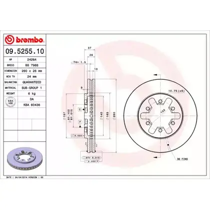 Тормозной диск BRECO 2361447 BS 7988 9RSGBV F RDM5IC изображение 0
