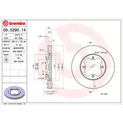 Тормозной диск BRECO SS914 2361456 Z SHCO39 BS 7998 изображение 0