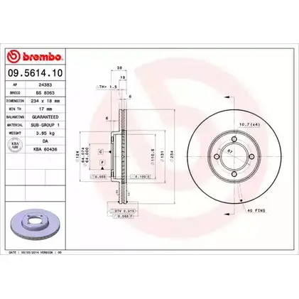 Тормозной диск BRECO 2361493 BS 8063 ORAK 07Y F6PFD