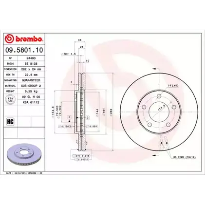 Тормозной диск BRECO BS 8135 BXVEY LBVSS DV 2361552 изображение 0