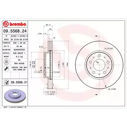 Тормозной диск BRECO 2361559 353MR BS 8144 IF PIG6