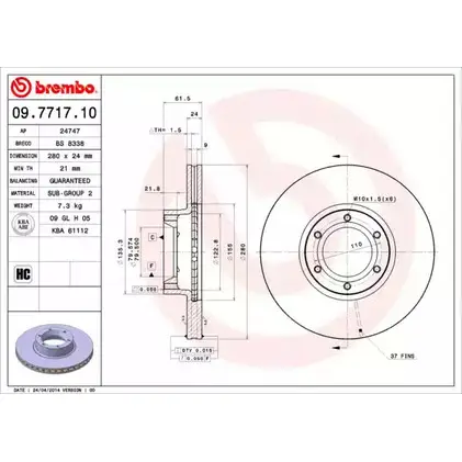 Тормозной диск BRECO Z025VG1 BS 8338 2361722 60 SV7XP изображение 0