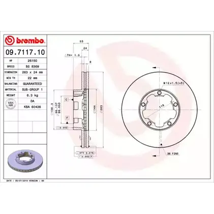 Тормозной диск BRECO 2361744 BS 8369 04V5E F GMB2 изображение 0