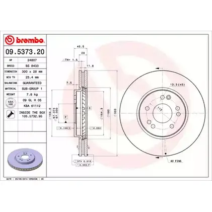 Тормозной диск BRECO 2HWD5N BS 8433 G 2JFE7 2361796 изображение 0