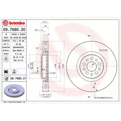 Тормозной диск BRECO 2361810 BS 8448 P8C31 MWOC ME8