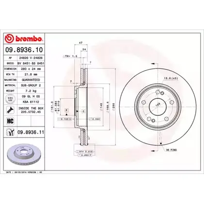 Тормозной диск BRECO XL 68W1 0KX9B BS 8451 2361813 изображение 0