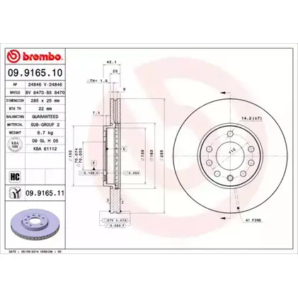 Тормозной диск BRECO PYE3D BS 8470 MEOV W6A 2361830