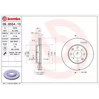 Тормозной диск BRECO F BZZ2 HNBRZJE 2361840 BS 8480