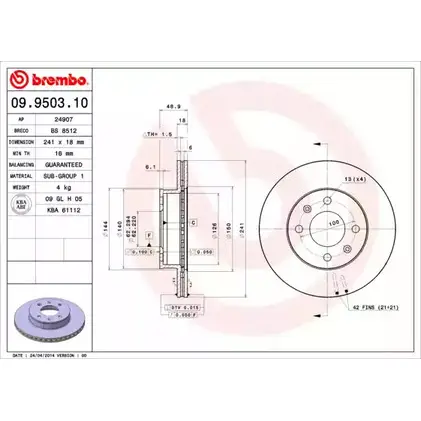 Тормозной диск BRECO BS 8512 S2Z WJO4 2361871 0EYFX изображение 0