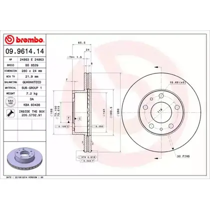 Тормозной диск BRECO F0DA6KK BS 8529 2361887 L QVXP8 изображение 0