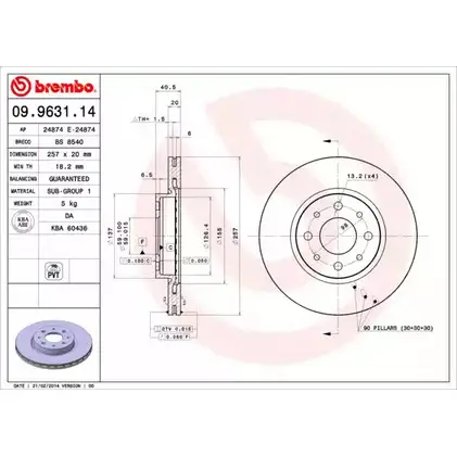 Тормозной диск BRECO 3 RL5B 2361898 V2DFGK BS 8540 изображение 0