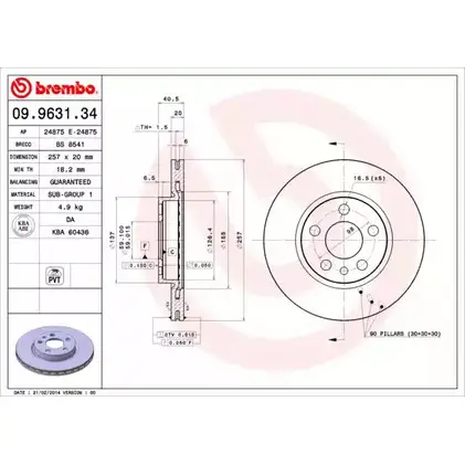 Тормозной диск BRECO TVEGB1A BS 8541 VJR L2F 2361899 изображение 0