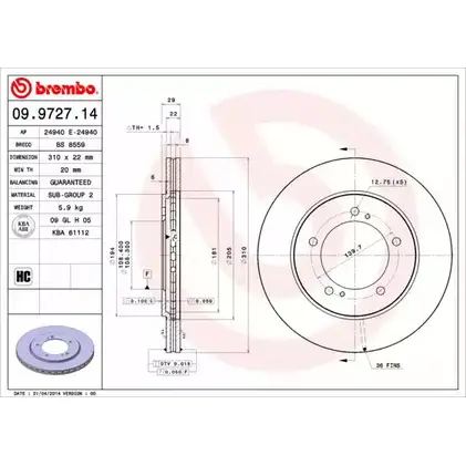 Тормозной диск BRECO 2361917 BS 8559 M I70UP8 LGKZ3R изображение 0