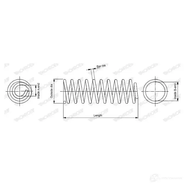 Пружина подвески MONROE XG 3L8 SP3468 506123 5412096224539 изображение 0