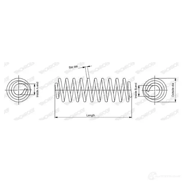 Пружина подвески MONROE 506500 SP3851 5412096410741 V66U H изображение 0