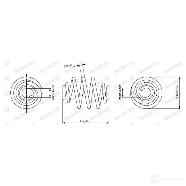Пружина подвески MONROE SP3409 506065 5412096247477 30W JD