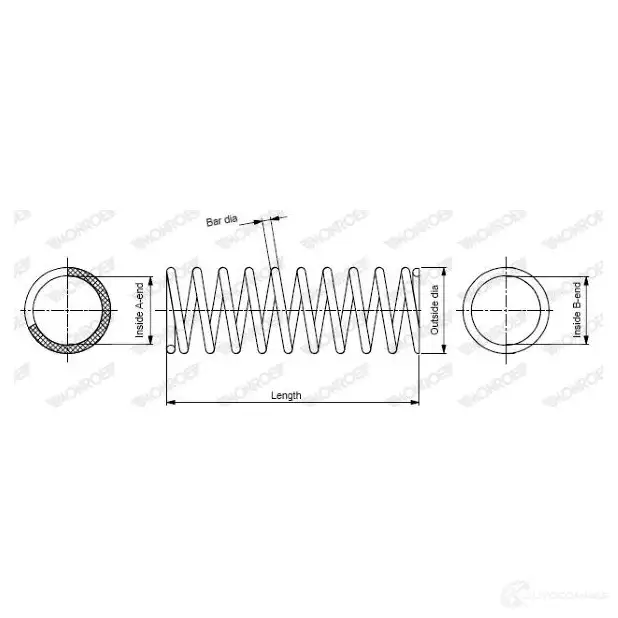 Пружина подвески MONROE 5412096099779 O1J 7CJ 503975 SP0192 изображение 0