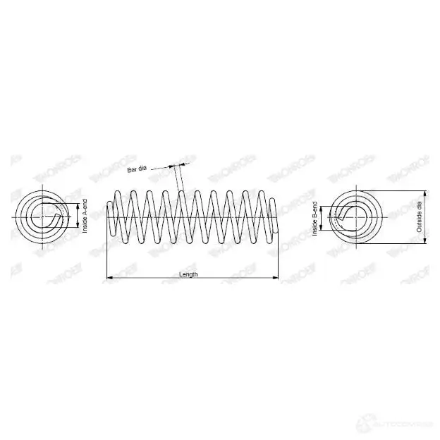 Пружина подвески MONROE 5412096278006 506131 I3MPP K SP3476 изображение 0