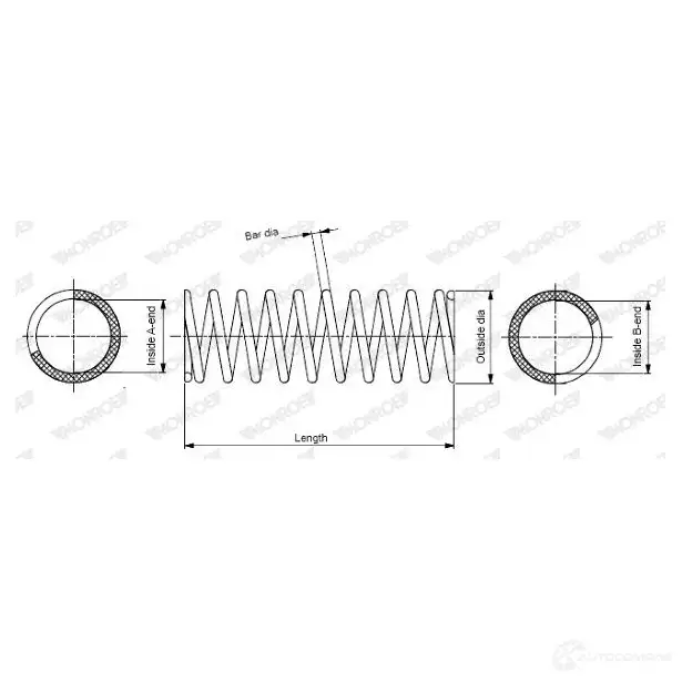 Пружина подвески MONROE 505727 J8UUD JY 5412096159206 SP2958