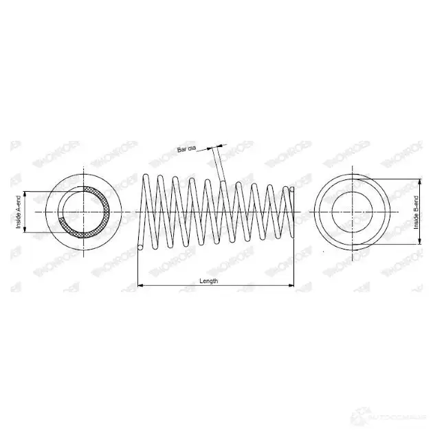 Пружина подвески MONROE SP3051 505782 T SFLYH 5412096183287