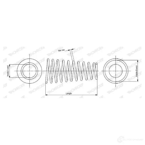 Пружина подвески MONROE SP2510 505465 5412096191602 5OBLM8 C изображение 0