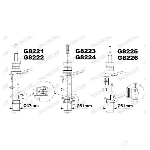 Амортизатор MONROE 491842 J4 DWJ0 G8223 5412096470448 - Изображение 1
