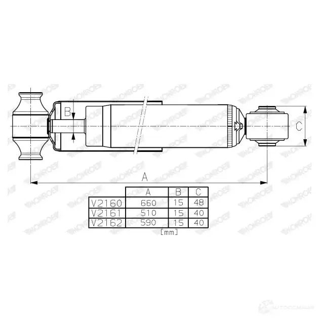 Амортизатор MONROE 8KD9 0V 1437134754 V2160 - Изображение 1