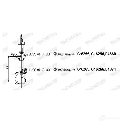 Амортизатор MONROE G16256 5412096008580 TZYU FS 491345 - Изображение 1