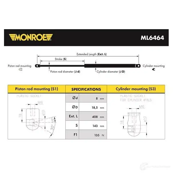 Амортизатор багажника MONROE ML6464 1437134783 99 2B7JV