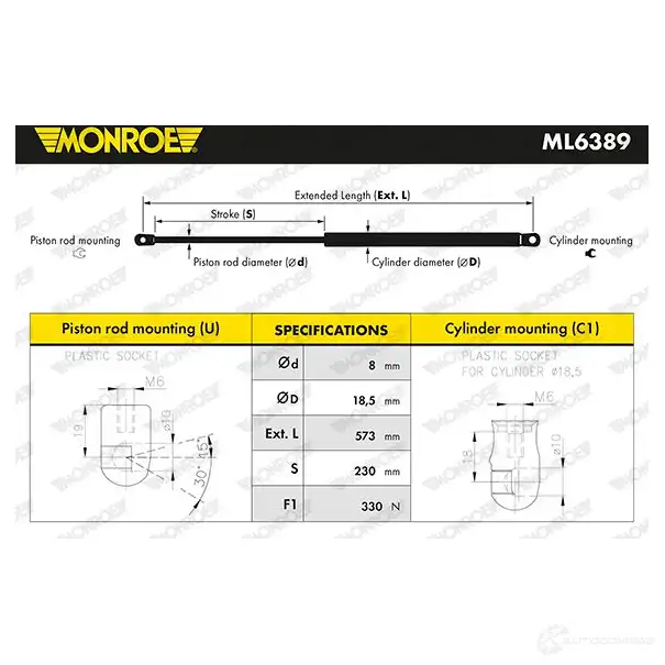 Амортизатор багажника MONROE ML6389 752MP BQ 1437135897