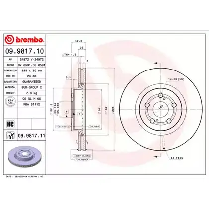 Тормозной диск BRECO V G1DIQ BS 8591 2361946 RWYIV8Z изображение 0