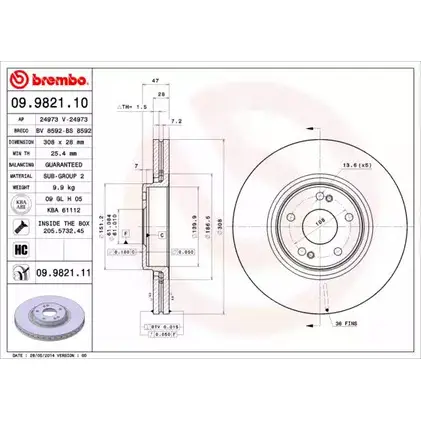 Тормозной диск BRECO BS 8592 2361947 0N J0W8 XIDNC02