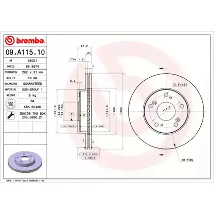Тормозной диск BRECO BS 8674 2362013 6SJ22A TM ZRC