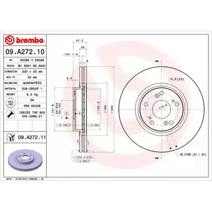Тормозной диск BRECO 5P2 Q3L 2362029 BS 8691 PTV05 изображение 0