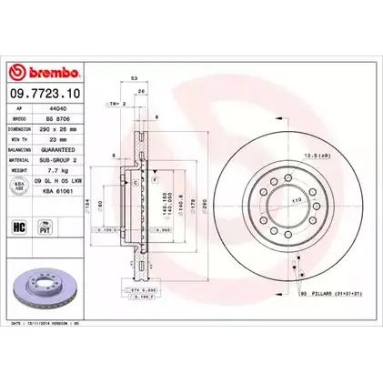 Тормозной диск BRECO BS 8706 979 KL 2362041 VL5DI5T