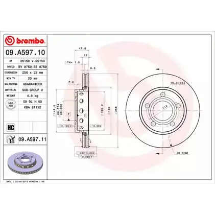 Тормозной диск BRECO BS 8759 2362072 OT YP0ZT ZH3MYGH
