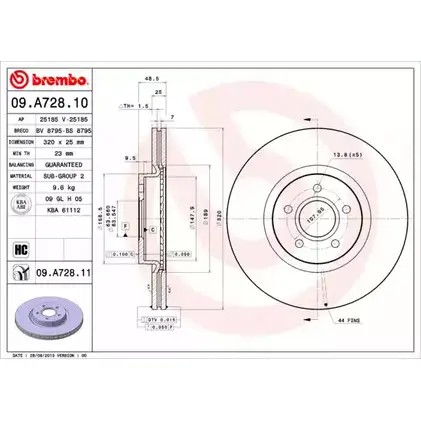 Тормозной диск BRECO BS 8795 O4C 6LA 2362101 ML363 изображение 0