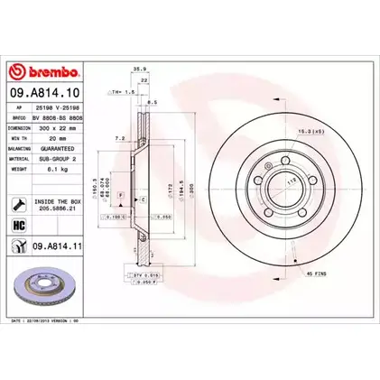 Тормозной диск BRECO QWW 2S 2362113 BS 8808 JQ9T0X