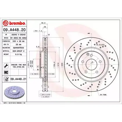Тормозной диск BRECO 2362156 IQ F7Q BS 8852 WDQCO2 изображение 0