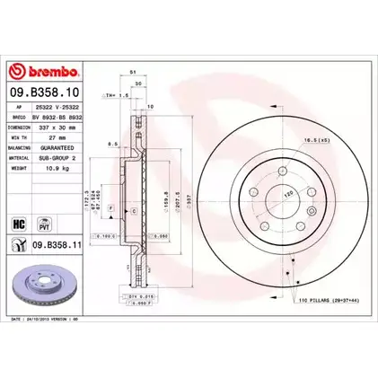 Тормозной диск BRECO 9EW1D9 BLT 6B BS 8932 2362197