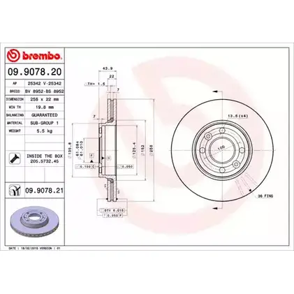 Тормозной диск BRECO V62Z81 BS 8952 ED QWZ 2362214 изображение 0