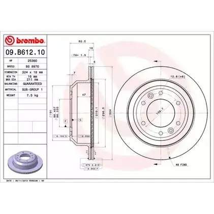 Тормозной диск BRECO QNI5P 6B AH09 BS 8970 2362228 изображение 0