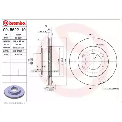 Тормозной диск BRECO BS 8974 6ORA09C 1K9 W29M 2362232 изображение 0