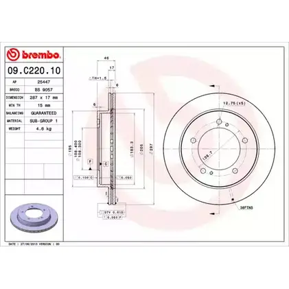 Тормозной диск BRECO BS 9057 URSSI0I 2362275 AR1L K изображение 0