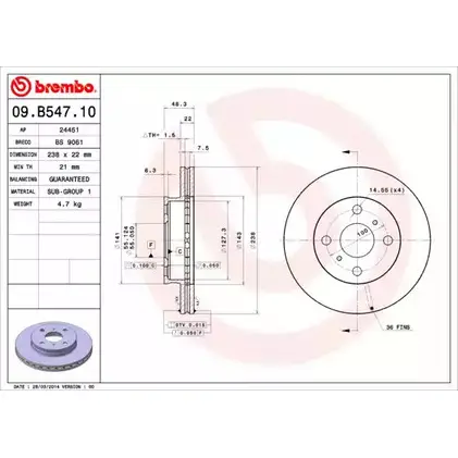 Тормозной диск BRECO S7CD F T2HV1 2362278 BS 9061