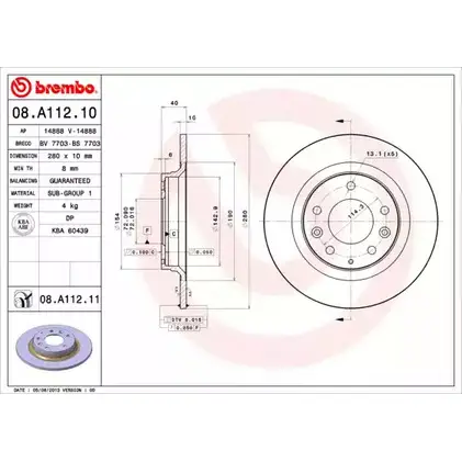 Тормозной диск BRECO KB8Y0 2362465 MU HF38B BV 7703