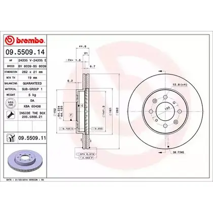 Тормозной диск BRECO 2362529 ONMVTY 3 K1Y0 BV 8039